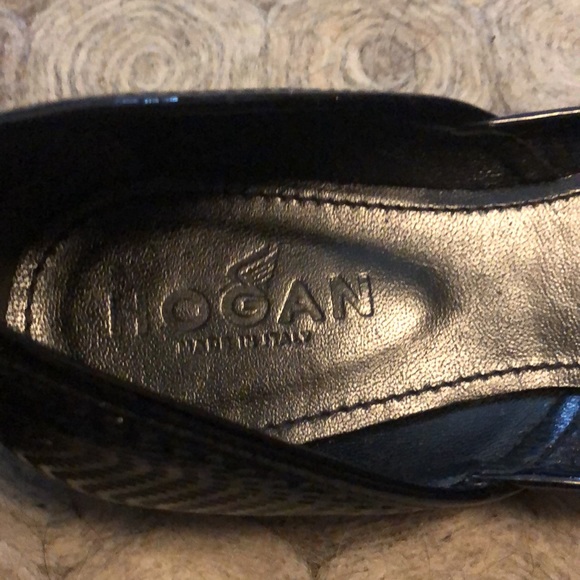 Hogan open toe black patent size 10 ballet shoes - Picture 2 of 8